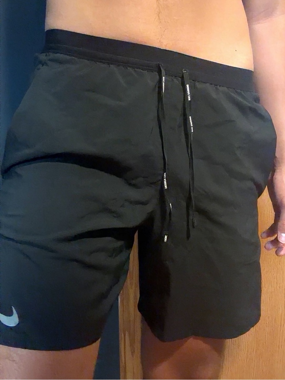 Men's Black Athletic Workout Shorts with Drawstring